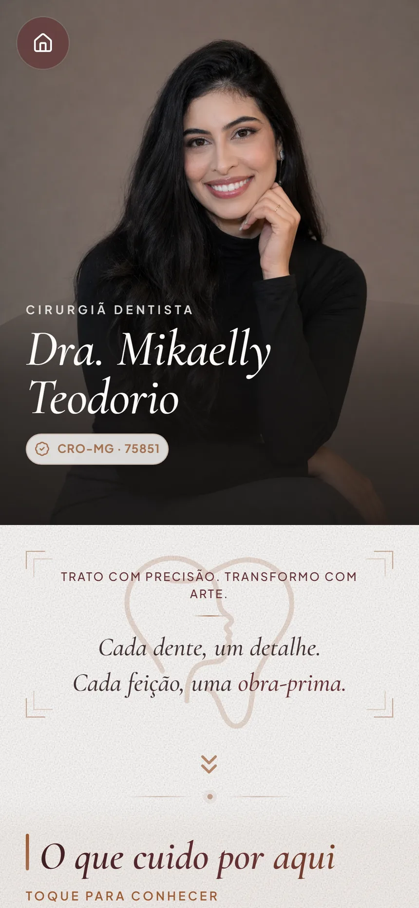 Dr. Mikaelly's bio page on mobile