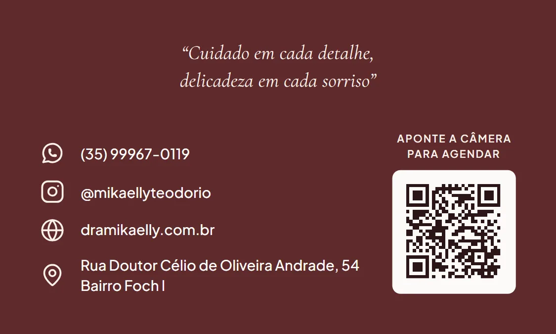 Back of the business card with a QR code