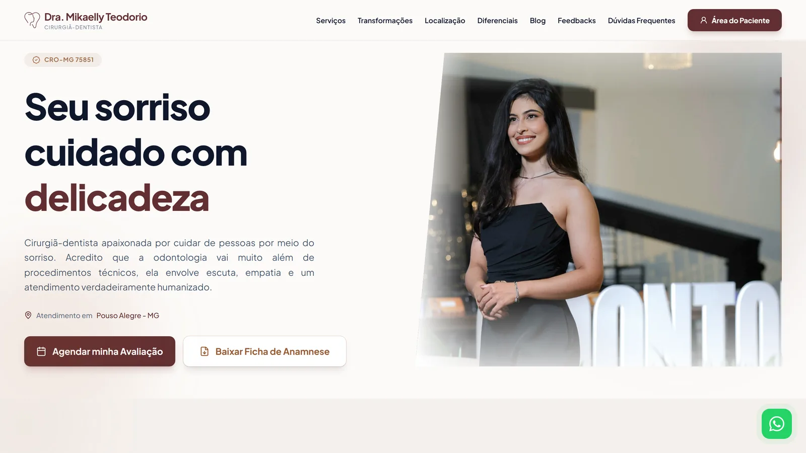 Dr. Mikaelly's home page, on desktop