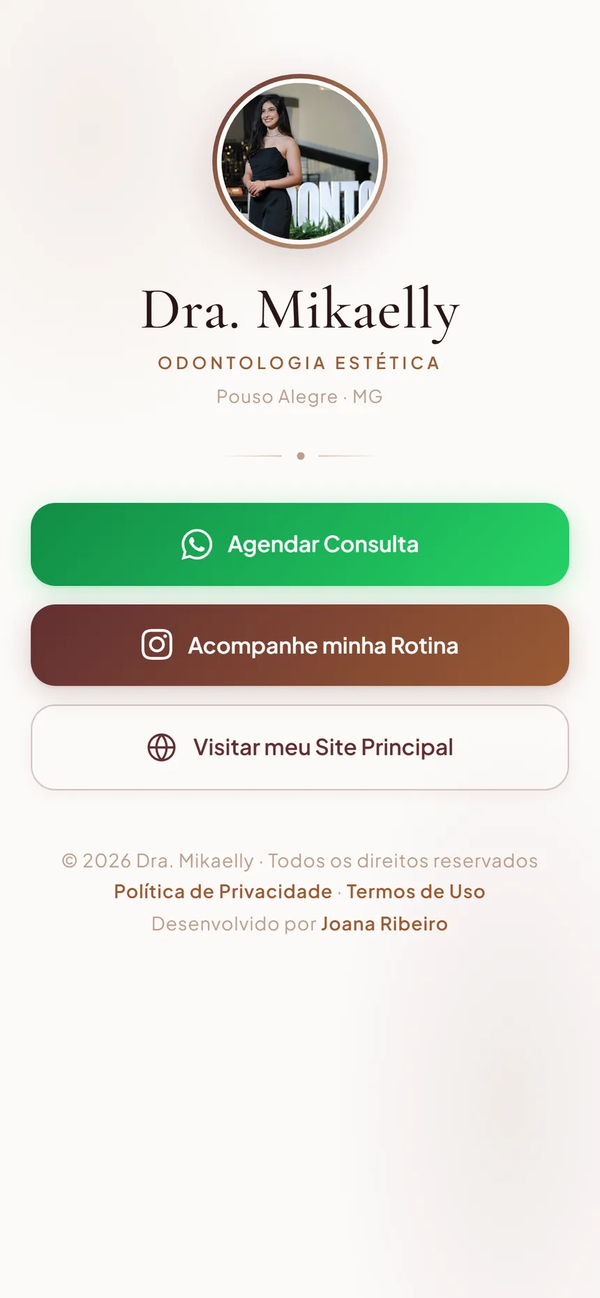 Dr. Mikaelly's links page on mobile